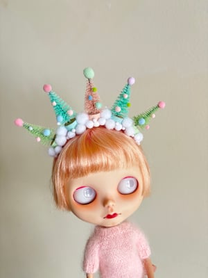 Image of Christmas Trees Tiara Headband for Blythe Dolls #2