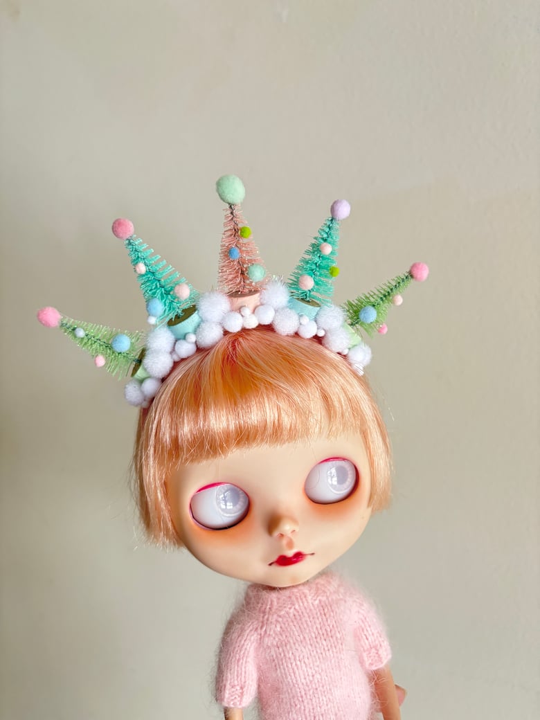 Image of Christmas Trees Tiara Headband for Blythe Dolls #2