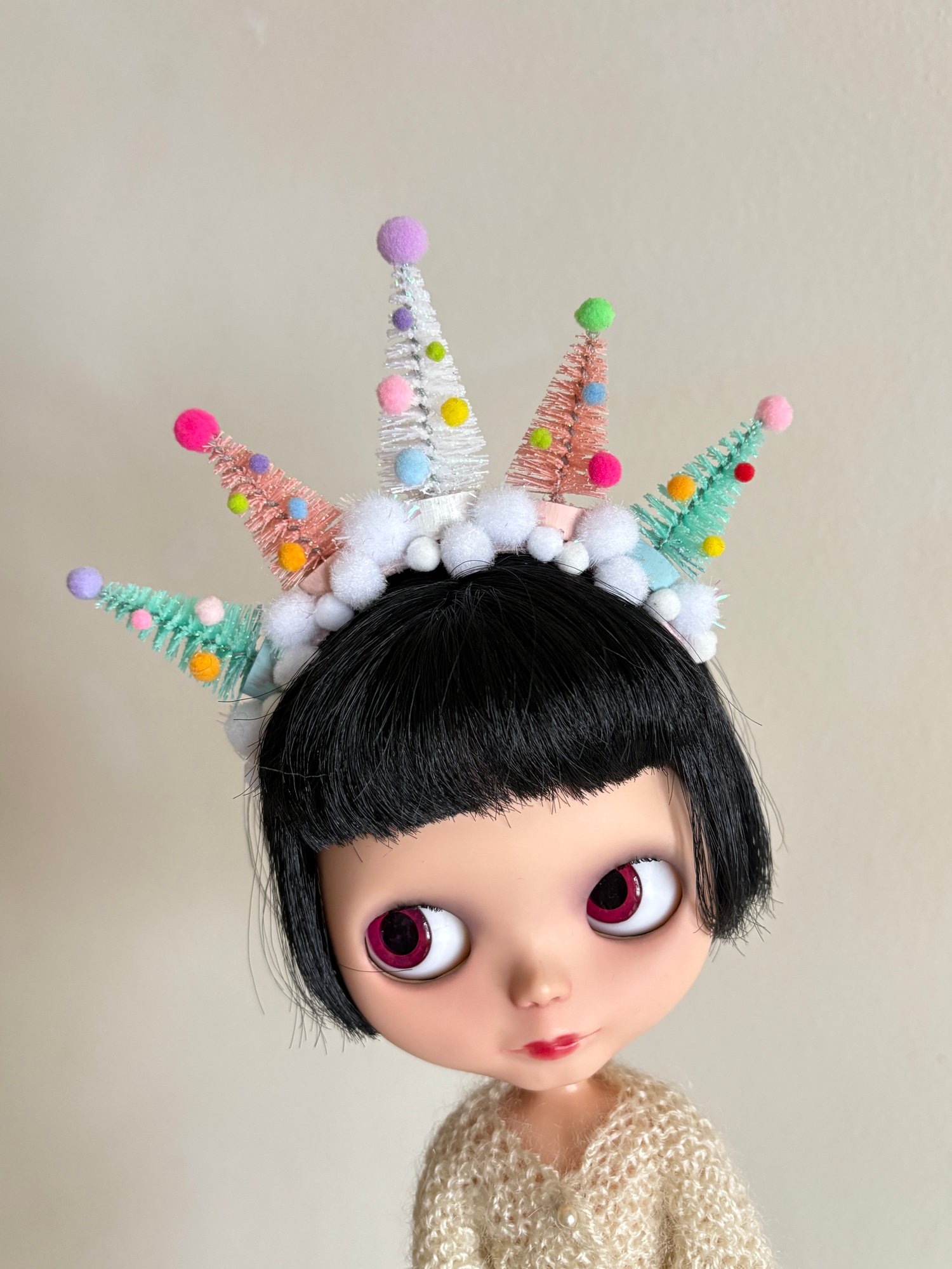 Image of Christmas Trees Tiara Headband for Blythe Dolls #3