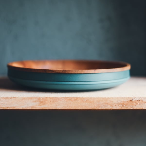 Image of Porthleven Plate - Two tone Teal