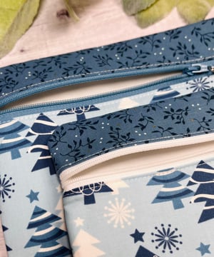 Image of New! “Slightly Smaller” Project Bag Duos/ Blue Winter Trees