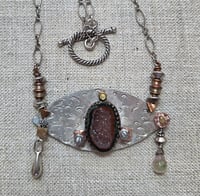 Geode Tourmaline Crying Eye 2-Tears Pendant Necklace