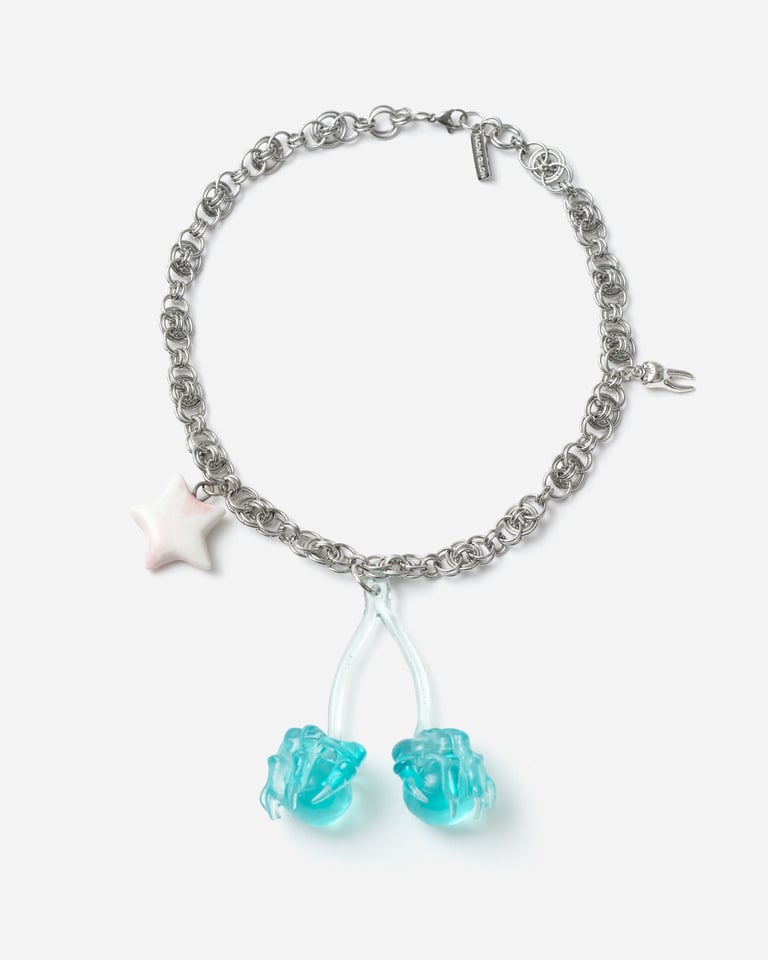 Blue Cherry Necklace