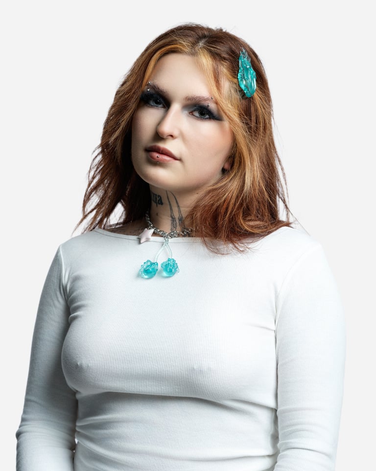 Blue Cherry Necklace Image 2