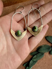 Turqoise mixed metal dangles 