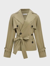 Image 1 of SKYNLYDRESS - Manteau trench-coat tendance à col cranté et double boutonnage, couleur unie