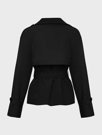 Image 17 of SKYNLYDRESS - Manteau trench-coat tendance à col cranté et double boutonnage, couleur unie