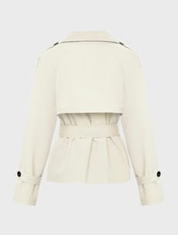 Image 12 of SKYNLYDRESS - Manteau trench-coat tendance à col cranté et double boutonnage, couleur unie