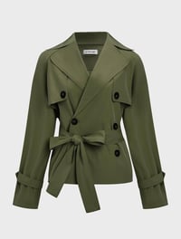 Image 6 of SKYNLYDRESS - Manteau trench-coat tendance à col cranté et double boutonnage, couleur unie