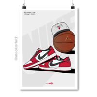 Image 1 of Sneaker Poster Air Jordan 1 Low “Chicago” 2025