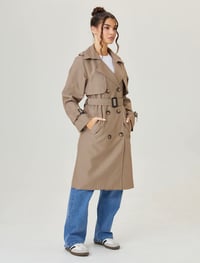 Image 2 of SKYNLYDRESS - Manteau long au-dessus du genou, ample et tendance, style élégant, motif uni