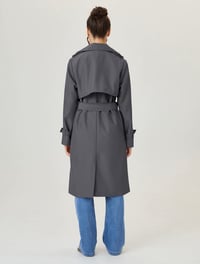 Image 6 of SKYNLYDRESS - Manteau long au-dessus du genou, ample et tendance, style élégant, motif uni