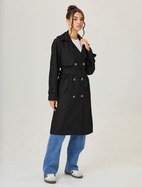 Image 8 of SKYNLYDRESS - Manteau long au-dessus du genou, ample et tendance, style élégant, motif uni