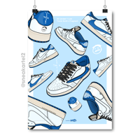 Image 1 of Sneaker Poster Air Jordan 1 Low x Travis Scott x Fragment”2025