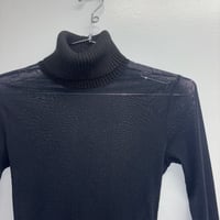 Image 2 of knit + mesh turtleneck 