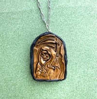 Gold Santa Muerte Necklace by Ugly Shyla 
