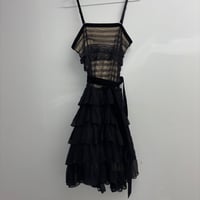 Image 1 of silk overlay tiered dress