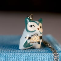 Floral Horned Owl Necklace