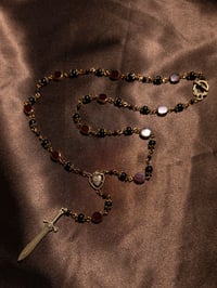 Image 1 of Through the Heart Rosary Necklace