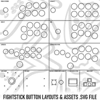 Fightstick Button Layouts & Assets SVG File