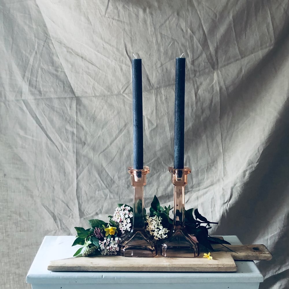 Image of Dark Gray Rustic Dinner Candle