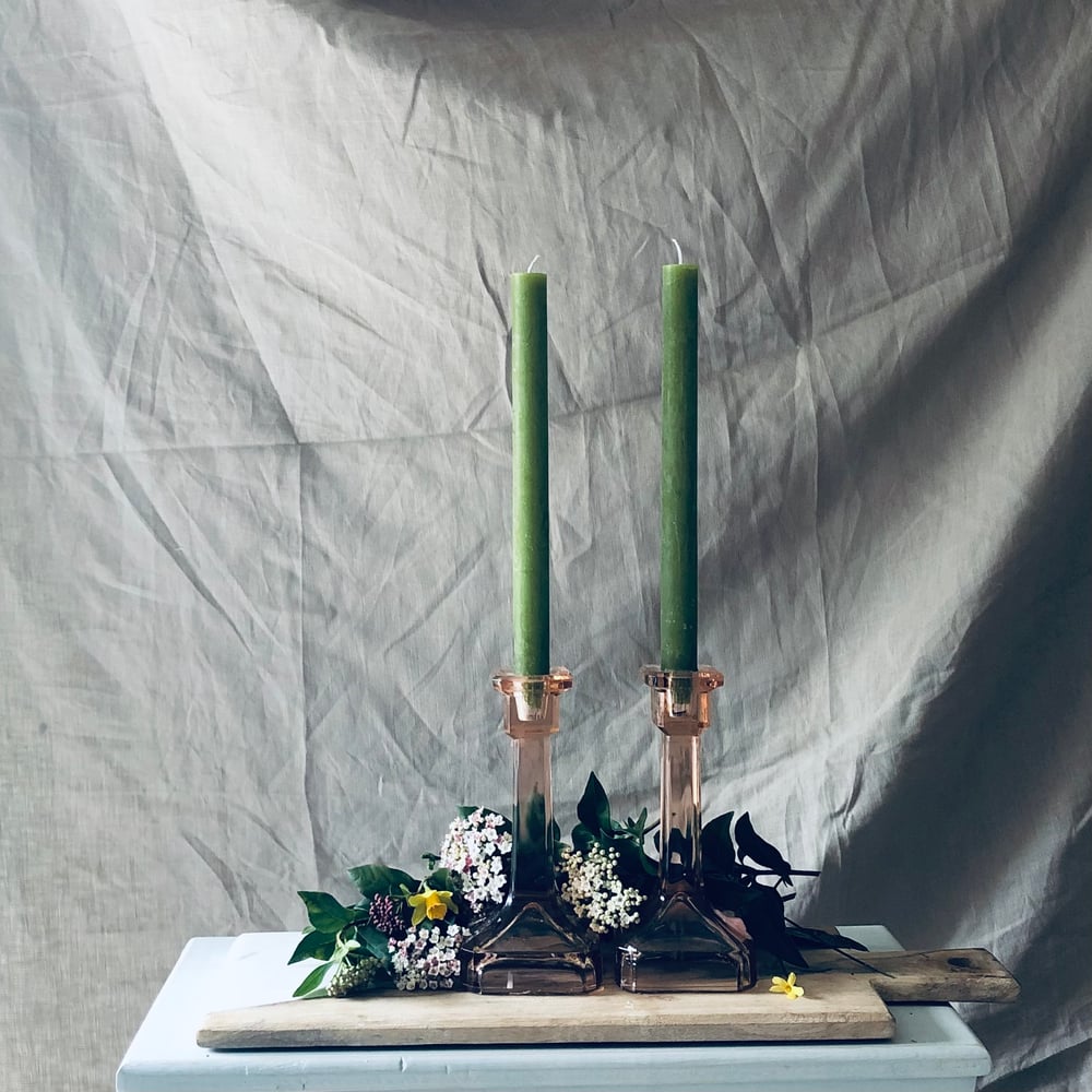 Image of Fern Green Rustic Dinner Candle