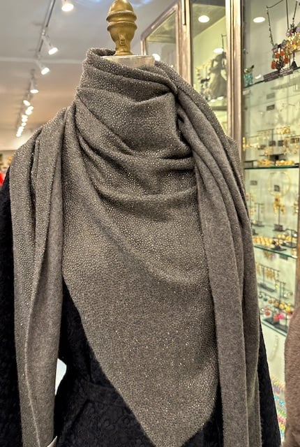 Image of Cashmere and Swarovski Triangle Scarves (Grey, Navy or Black)