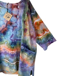 Image 3 of 2XL Cotton Woven Forager Top in Rustic Rainbow Geode Ice Dye
