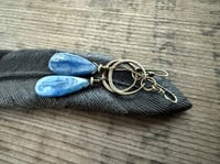 Image 12 of The Color Blue . Brass Blue Kyanite stone earrings n69