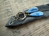Image 14 of The Color Blue . Brass Blue Kyanite stone earrings n69