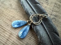 Image 19 of The Color Blue . Brass Blue Kyanite stone earrings n69