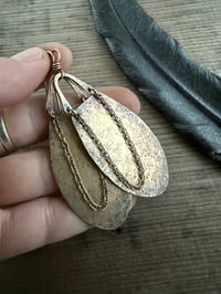 Image 9 of Large Statement Brass Petals earrings / n14