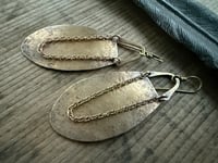 Image 10 of Large Statement Brass Petals earrings / n14