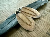 Image 11 of Large Statement Brass Petals earrings / n14