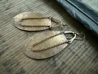 Image 12 of Large Statement Brass Petals earrings / n14