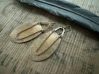 Image 13 of Large Statement Brass Petals earrings / n14