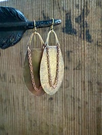 Image 15 of Large Statement Brass Petals earrings / n14