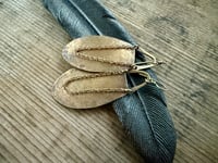 Image 2 of Large Statement Brass Petals earrings / n14