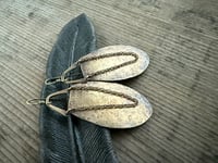 Image 16 of Large Statement Brass Petals earrings / n14