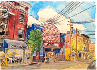 Esquire Theater Watercolor (Original or Print)