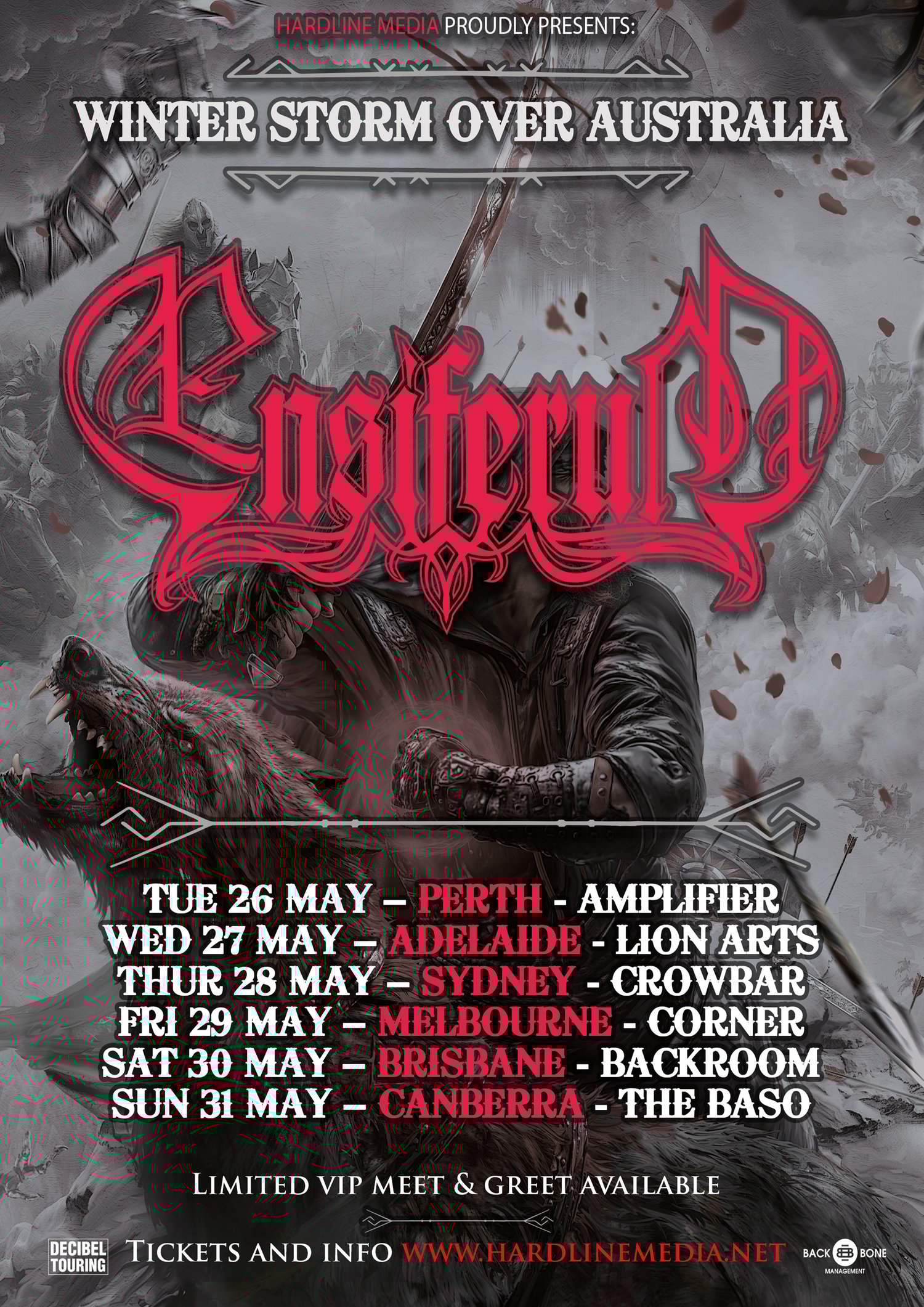 Image of ENSIFERUM - BRISBANE - BACKROOM - SAT 30 MAY - VIP MEET AND GREET PRESALE