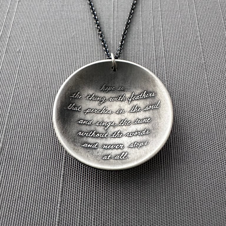 Sterling Silver Cupped Emily Dickinson Necklace  Image 2
