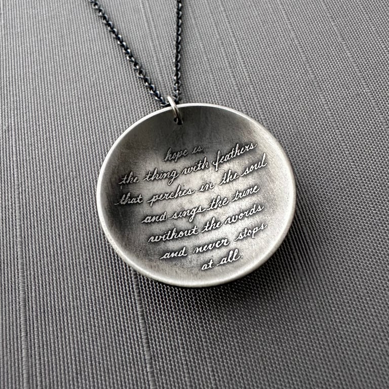 Sterling Silver Cupped Emily Dickinson Necklace  Image 3