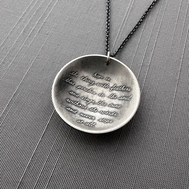 Sterling Silver Cupped Emily Dickinson Necklace  Image 4