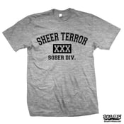 Image of SHEER TERROR "Sober Div." Heather Gray T-Shirt