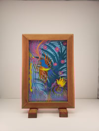 Image 1 of Fauna Stacked Acrylic Painting-Burd and Geckos