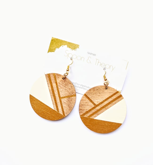 Cadence Colorblock Wood Earrings 