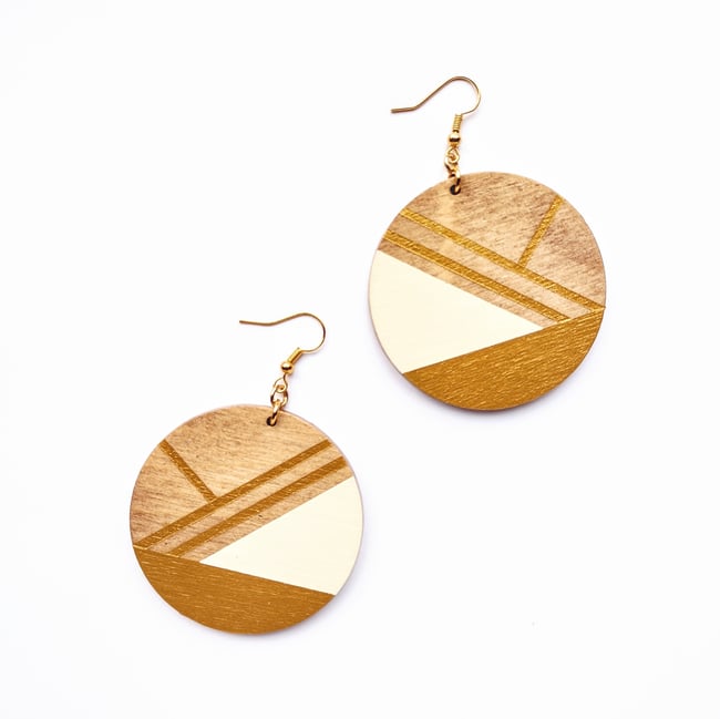 Cadence Colorblock Wood Earrings 
