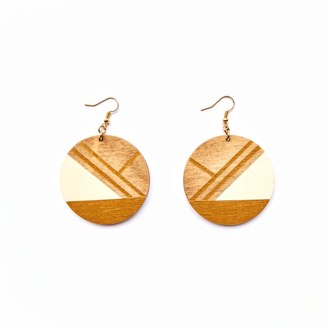 Cadence Colorblock Wood Earrings 