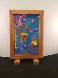 Image 2 of Fauna Stacked Acrylic Painting-Burd and Geckos